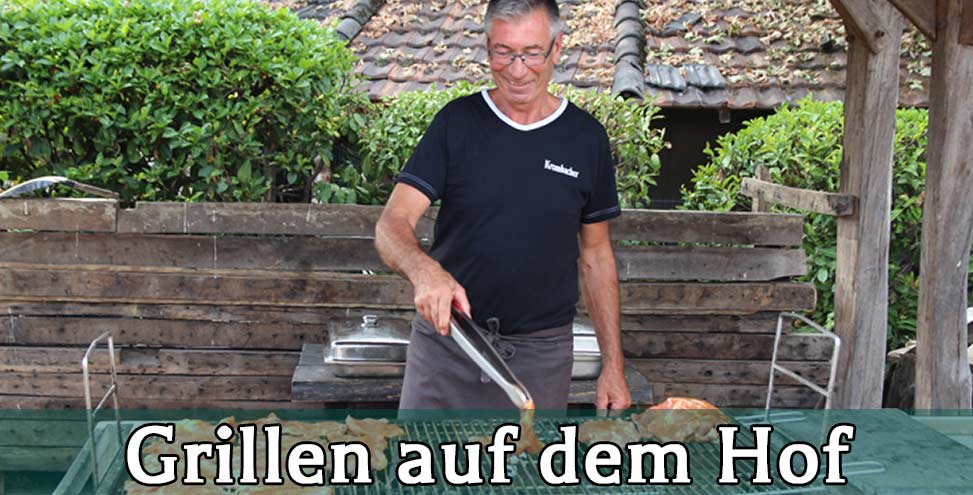 Heu-Hotel Grillen auf unserem Hof